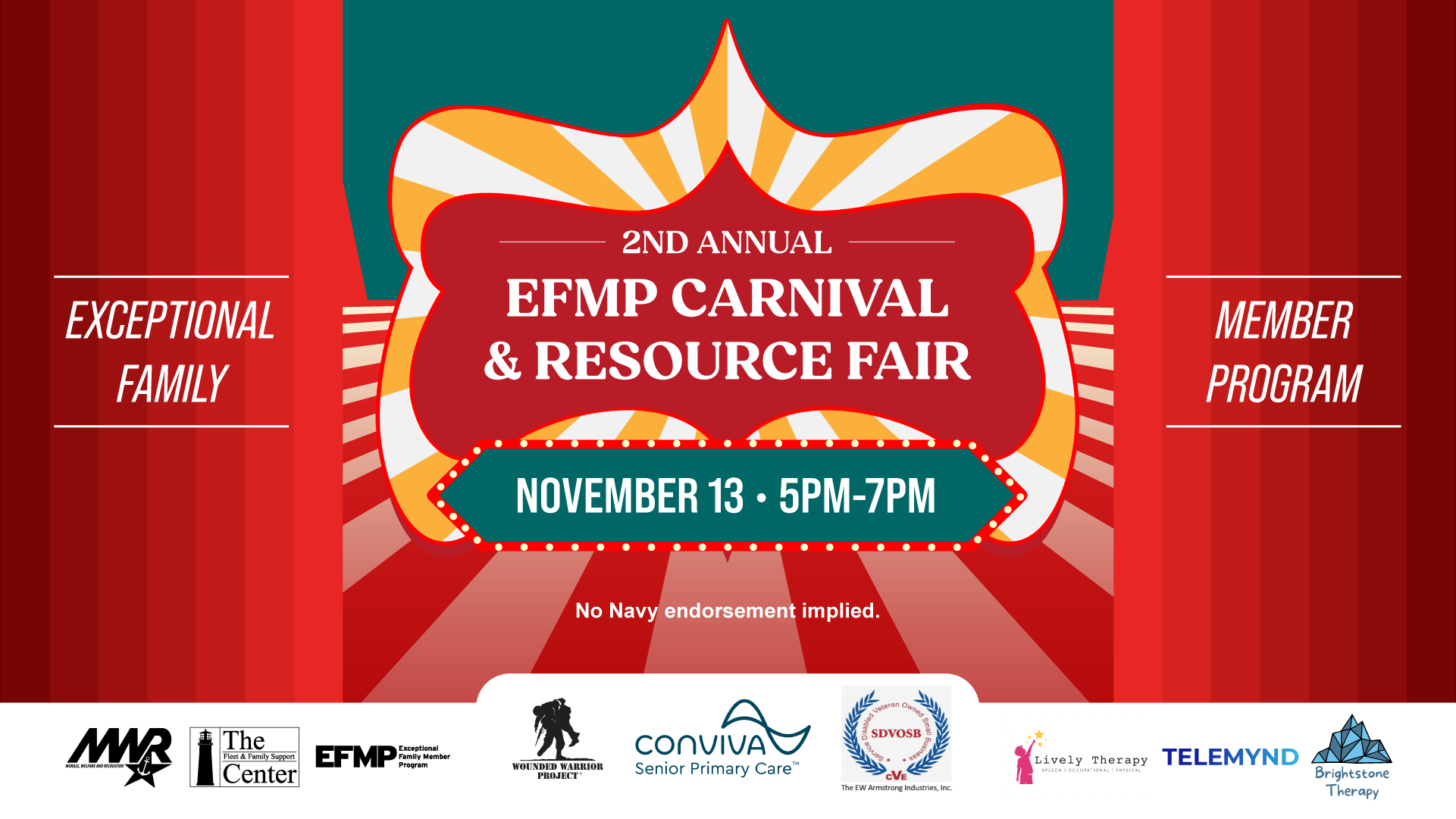 Ad promoting the EFMP Carnival & Resource Fair on November 13 from 5 - 7 pm at Hangar 117.