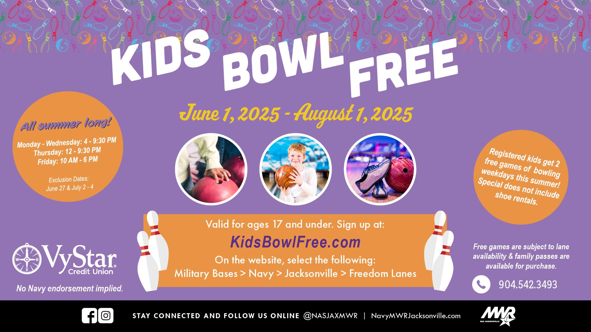 Kids Bowl Free Summer 2025 ad