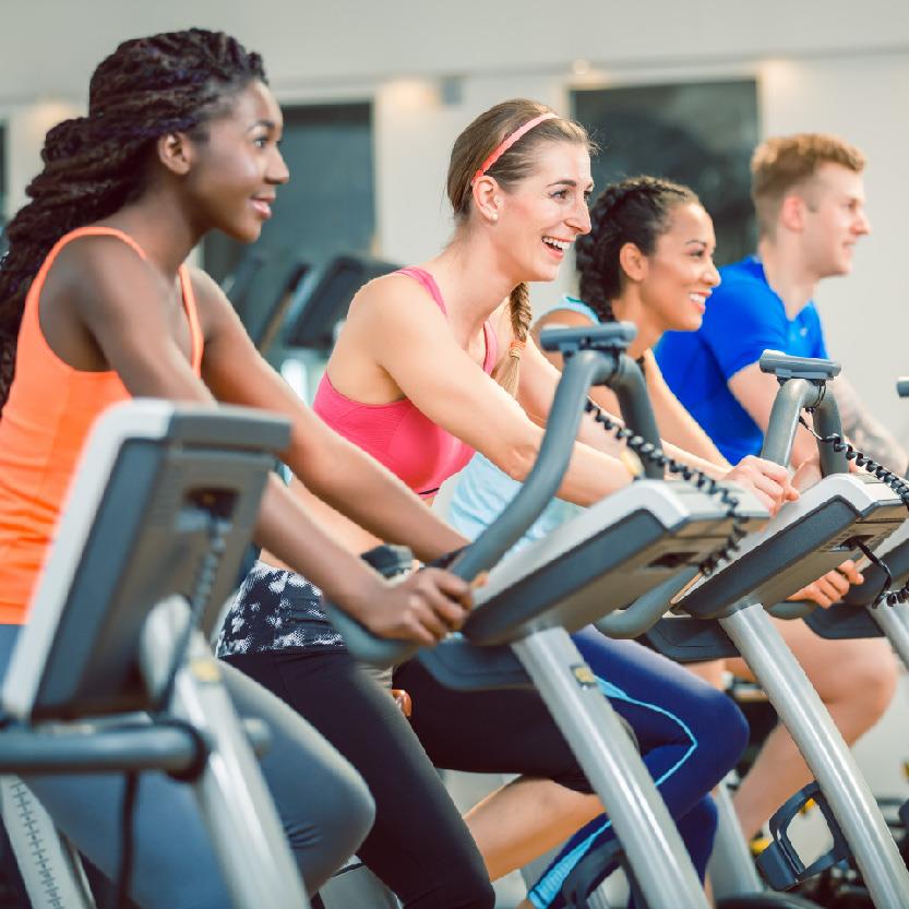 People on Exercise Equipment